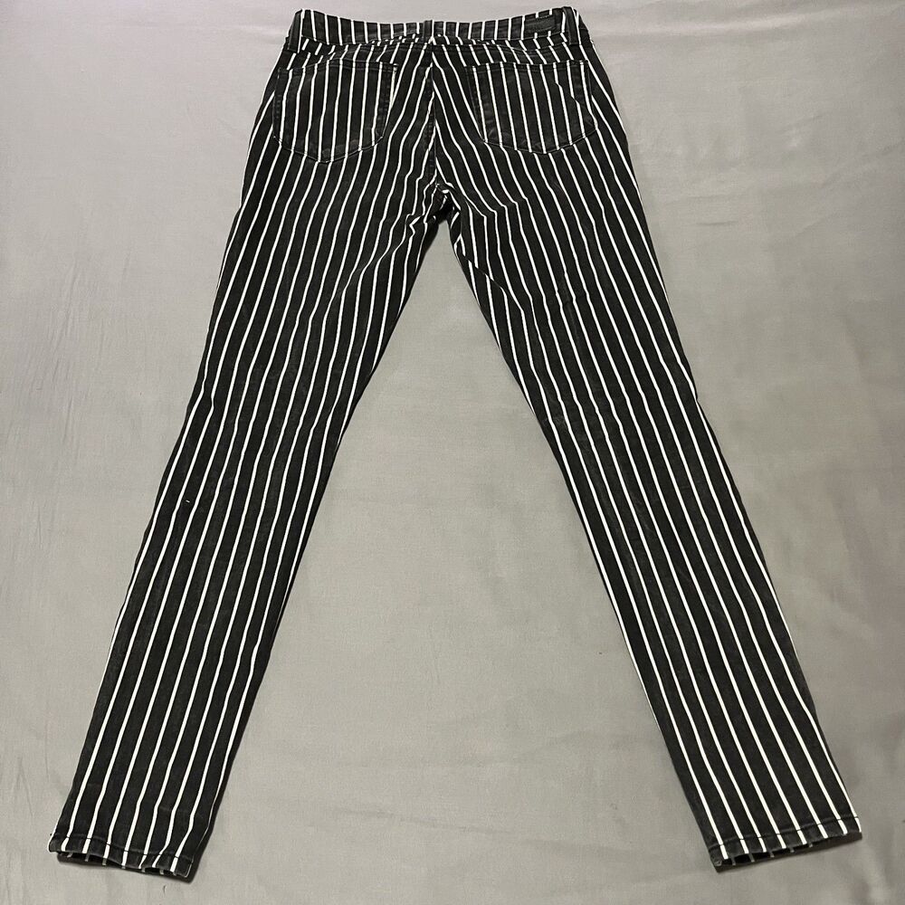 Paige Jeans Women’s Stripe Hoxton Ultra Skinny Midrise Ankle Zip Black/White, 29 - Picture 8 of 11